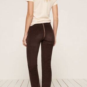 Reformation Black Corduroy Bruno Zip Pants